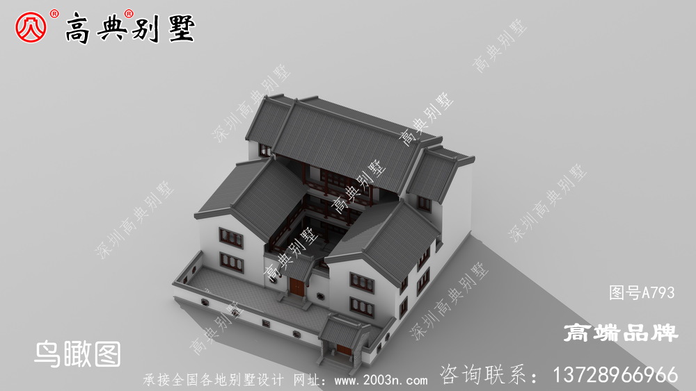 這款新中式別墅，整體效果非常好看，大氣又不張揚，建房是個不錯的選擇。