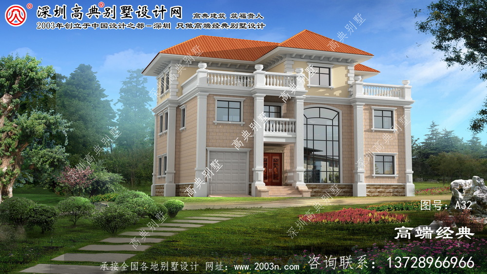 歐式風格三層復式別墅住宅設計圖