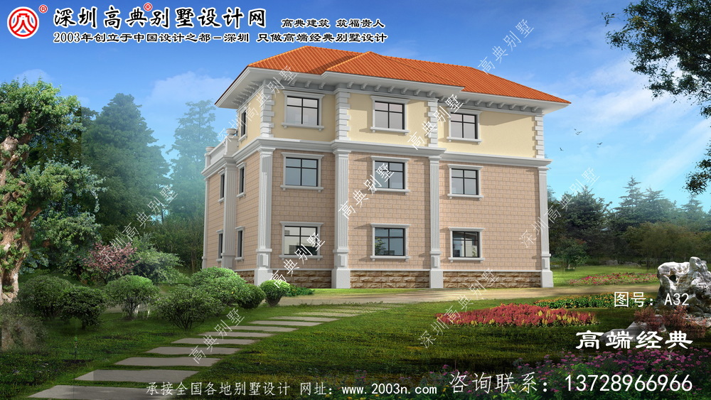 歐式風格三層復式別墅住宅設計圖