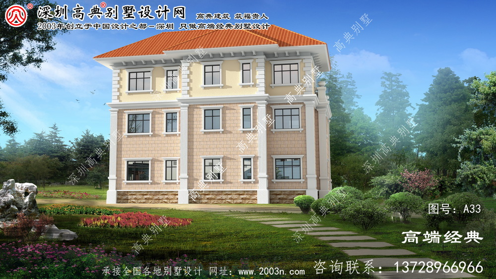 高淳縣復式別墅自建外觀效果圖