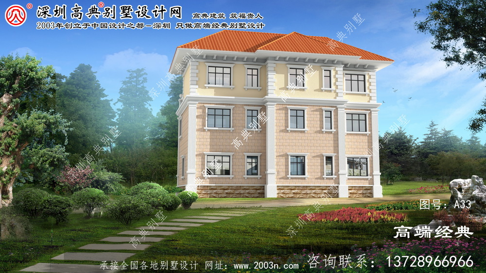 高淳縣復式別墅自建外觀效果圖