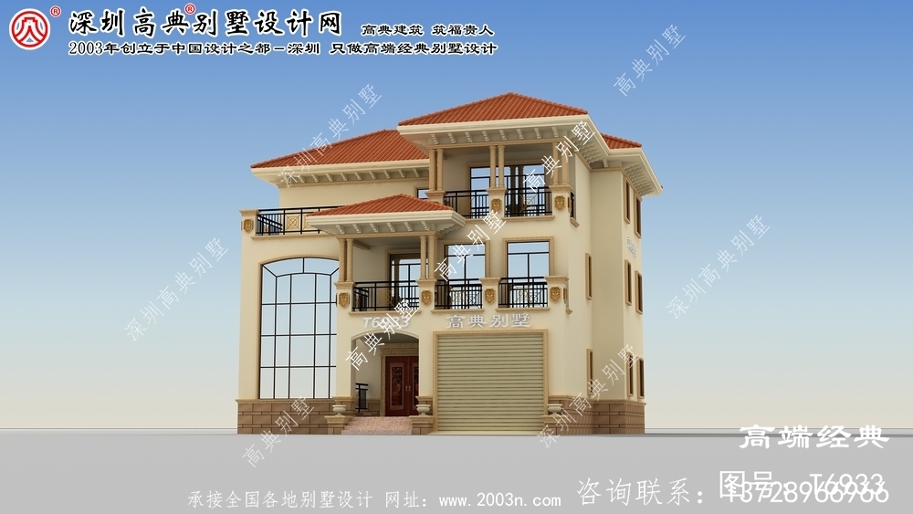 庫倫旗農(nóng)村三 層別墅設(shè)計圖紙