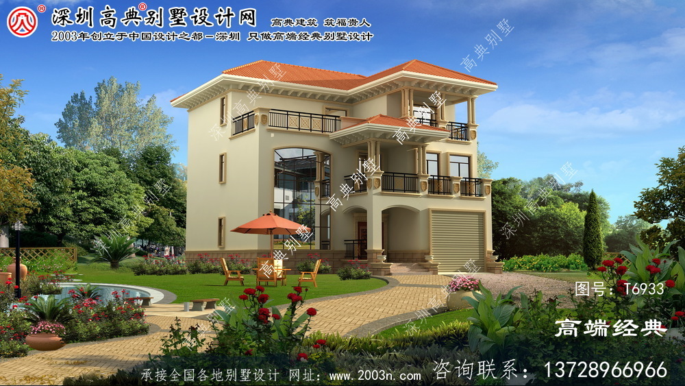庫倫旗農(nóng)村三 層別墅設(shè)計圖紙