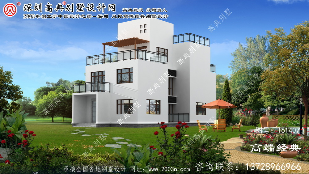 溪湖區三層現代別墅效果圖