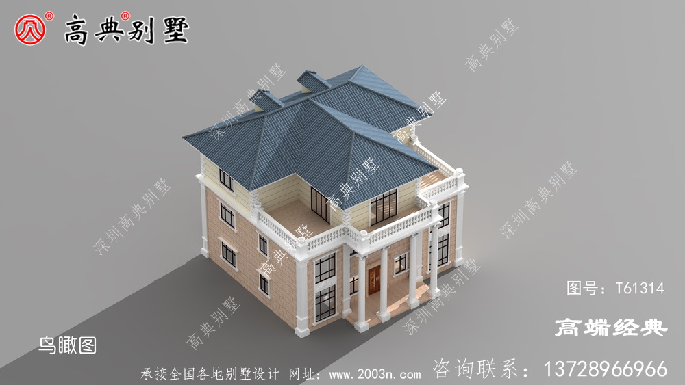 稻城縣小型別墅外觀設計效果圖	
