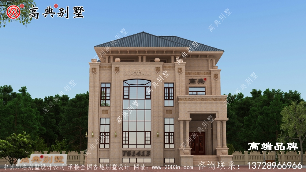 歐式石材設(shè)計瞬間提升了別墅整體的品位 。