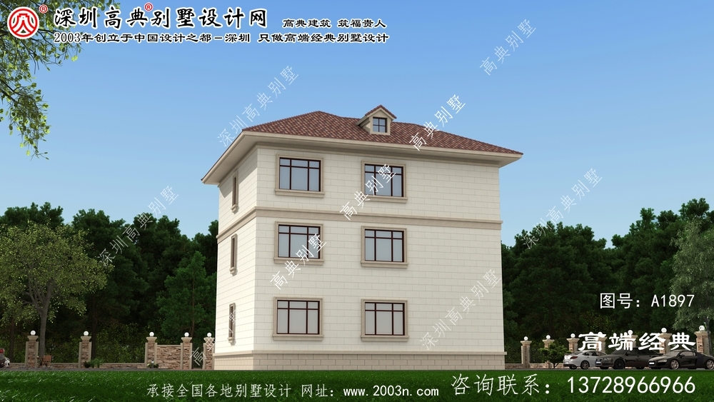東昌府區溫馨的三層別墅自建風格，簡約現代風格。