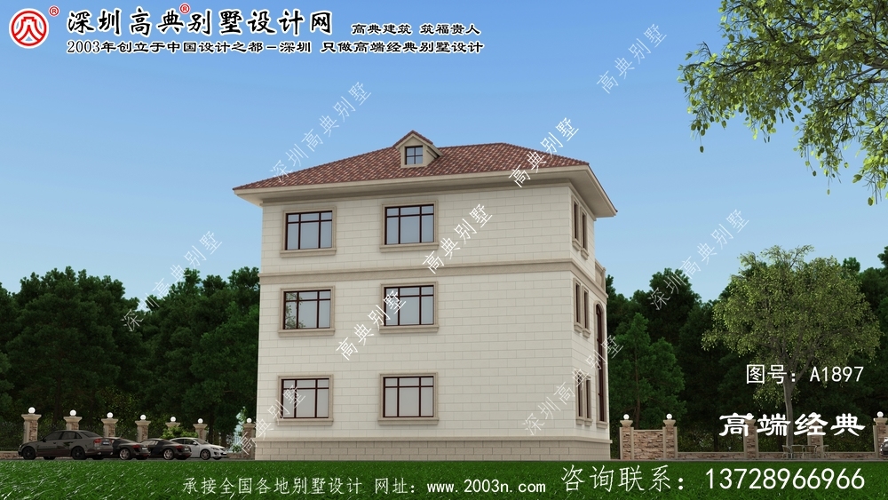 東昌府區溫馨的三層別墅自建風格，簡約現代風格。