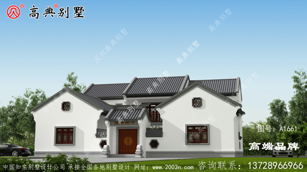 兩層別墅圖簡約整潔，建造工藝簡單
