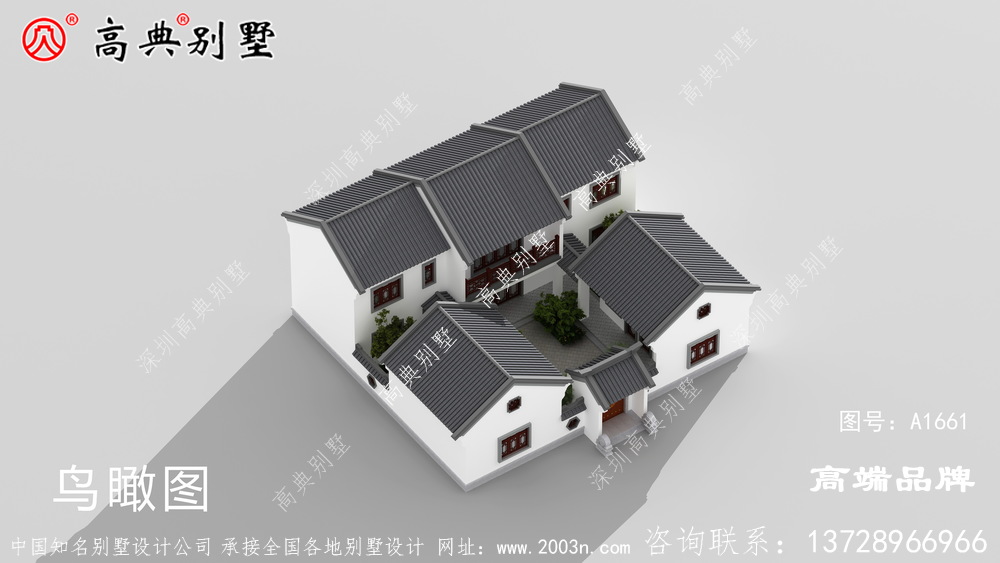 兩層別墅圖簡約整潔，建造工藝簡單