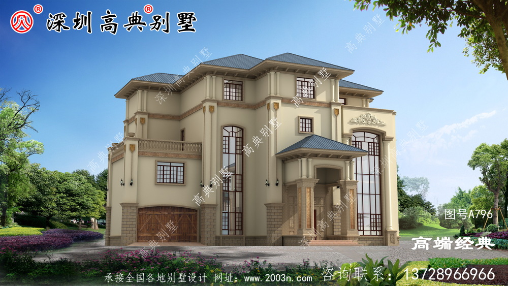 帶車庫的四層別墅設計圖，在農村建房戶型中，建的最多的還是經濟實用的