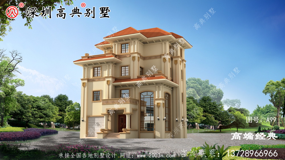 鄉(xiāng)村四層別墅建房設(shè)計圖,美觀大方包您滿意,建好引人注目。