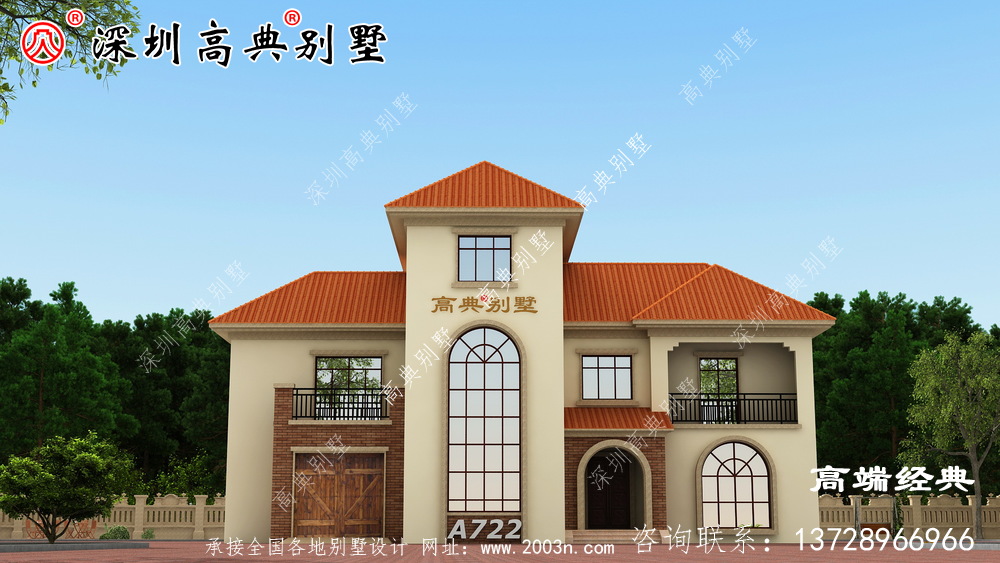 現代三層平頂別墅中最受歡迎的圖片，村里建一棟那就是杠杠的。