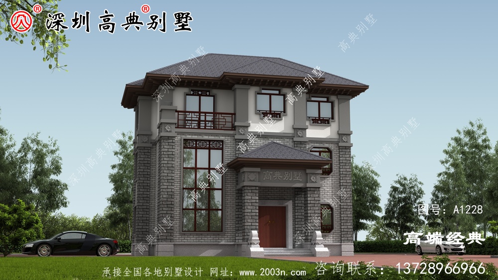 農村三層半自營住宅外觀圖爆發朋友圈,經濟實用。