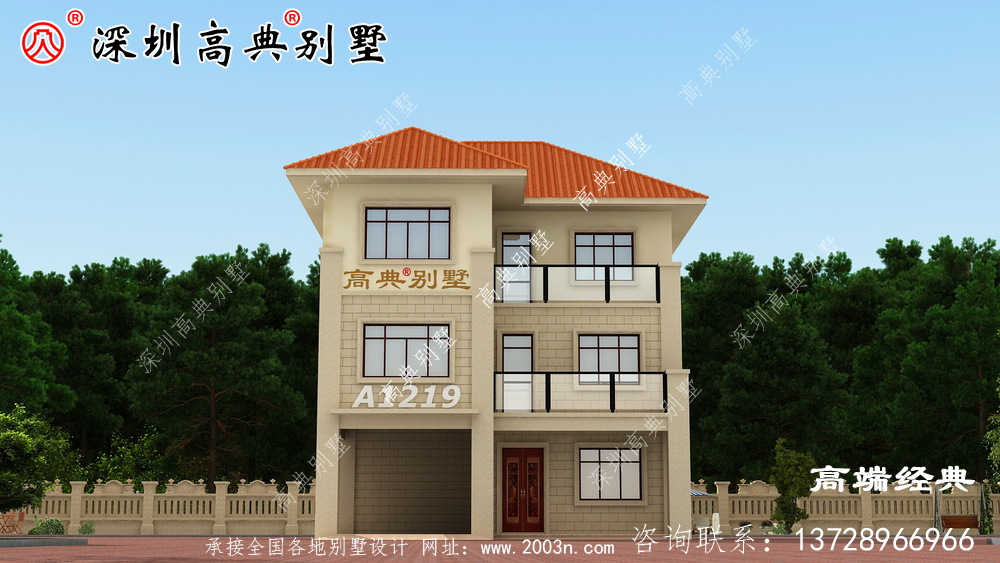 二樓半帶露臺自建房圖片，這樣的房子三代不過時。