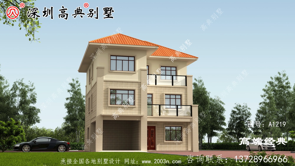 二樓半帶露臺自建房圖片，這樣的房子三代不過時。