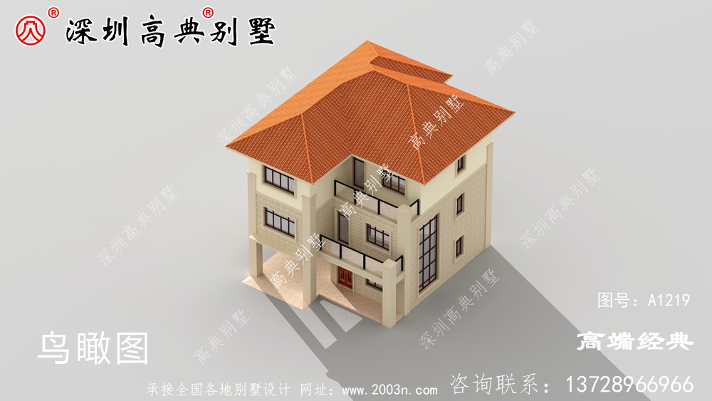 二樓半帶露臺自建房圖片，這樣的房子三代不過時。