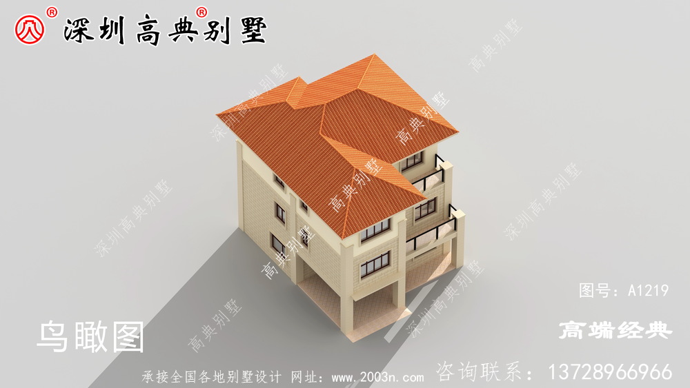 二樓半帶露臺自建房圖片，這樣的房子三代不過時。