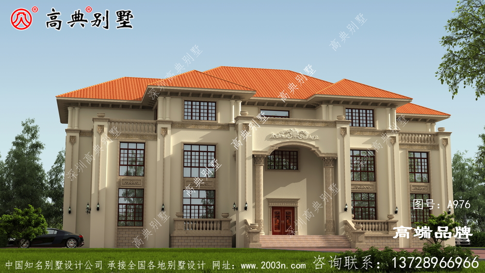 這樣的簡歐三層對稱別墅戶型在村里你見過嗎？