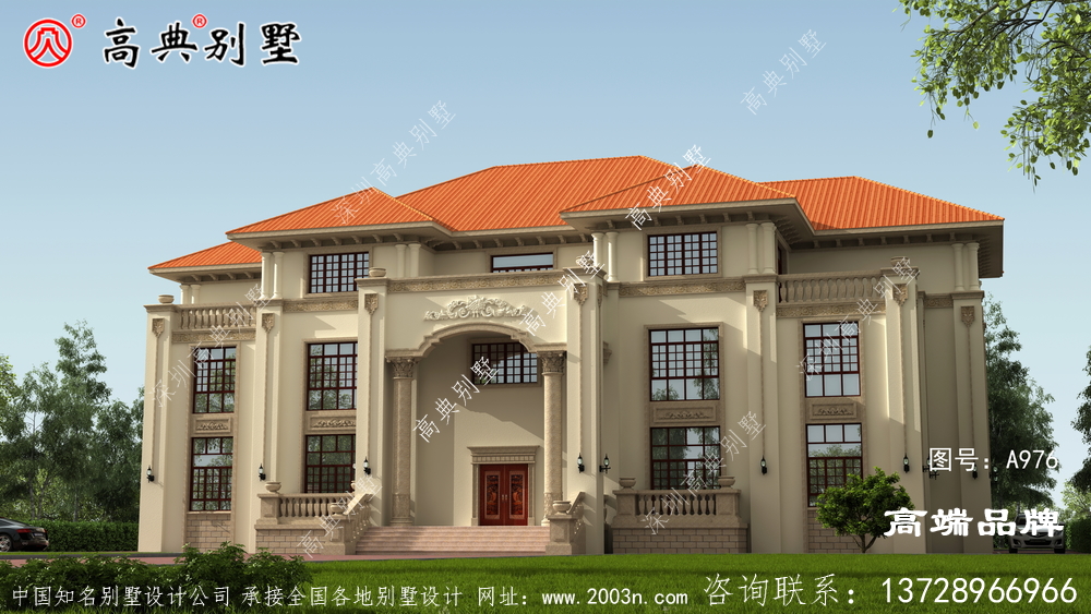 這樣的簡歐三層對稱別墅戶型在村里你見過嗎？