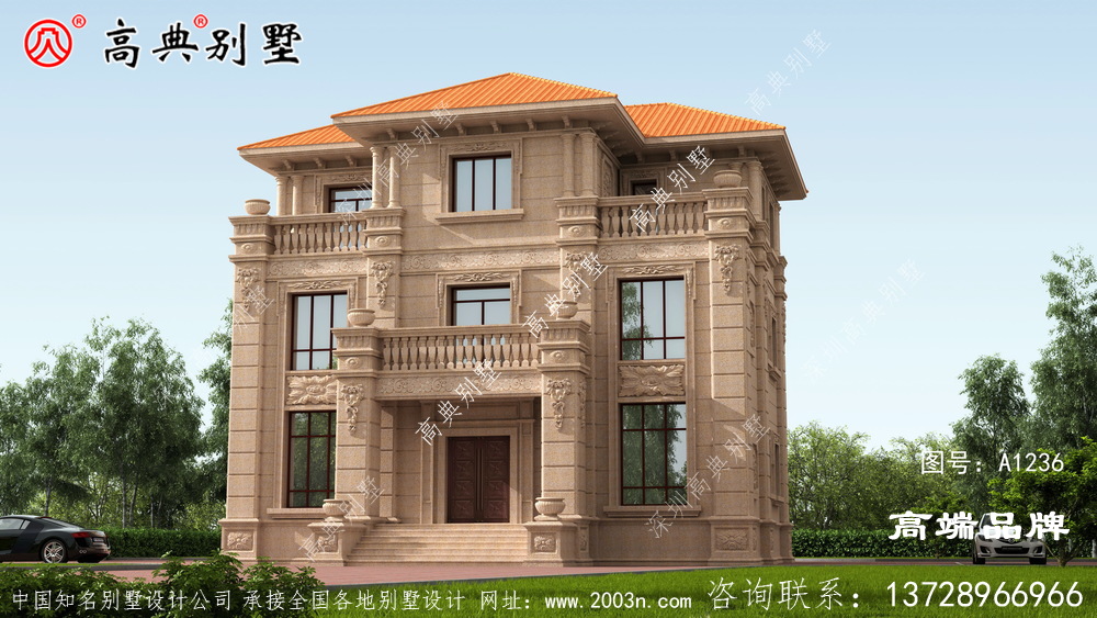 歐式石材結合現代元素加強了別墅本身的奢華感