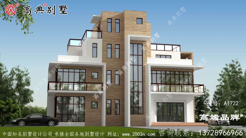 采用平屋頂設(shè)計(jì)節(jié)約成本，多露臺也能增加室外活動的空間