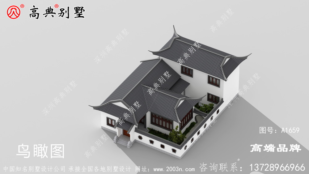 中式合院設計圖，將中國建筑的古典美展示的淋漓盡致