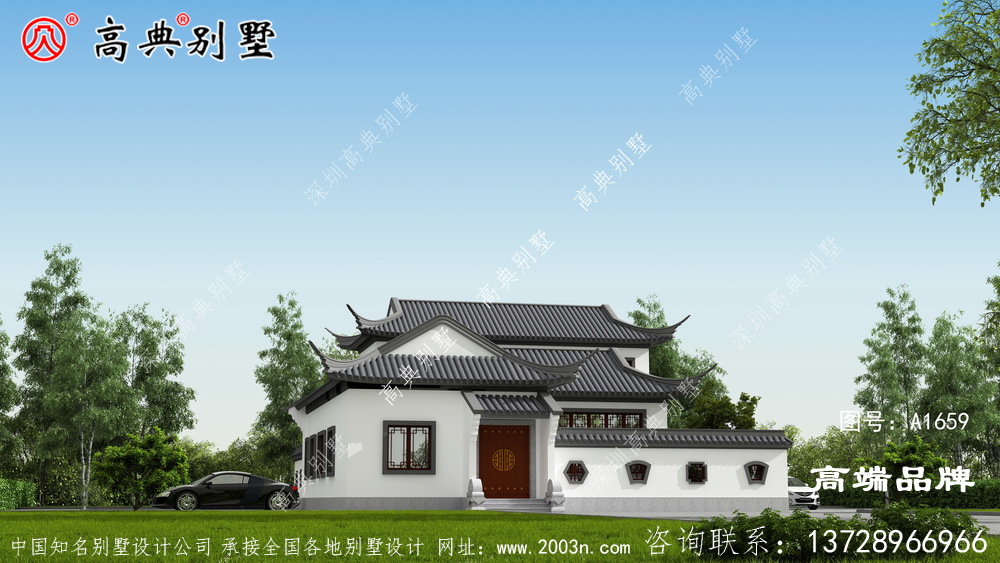 中式合院設計圖，將中國建筑的古典美展示的淋漓盡致