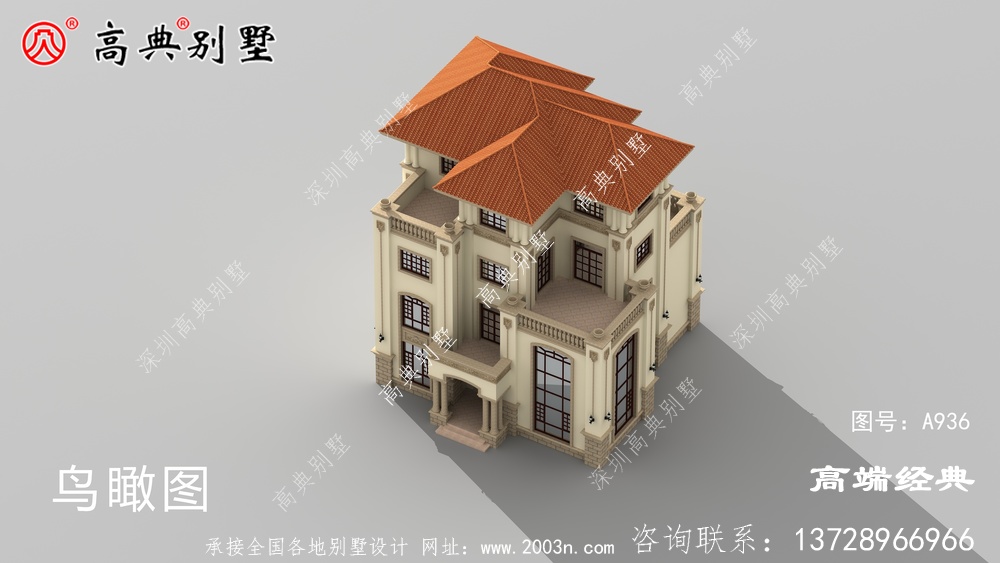 這款歐式別墅,采用落地大窗,提高了房子的審美水平。